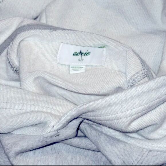 NWOT Aerie Luxe Inside Out Cropped Hoodie in Combo Grey Size S - Picture 6 of 6
